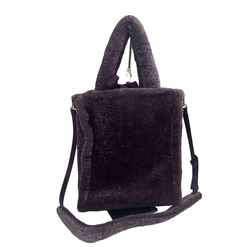 Kate Spade Teddy Plush Shoulder Bag Dark Purple - Picture 5 of 7